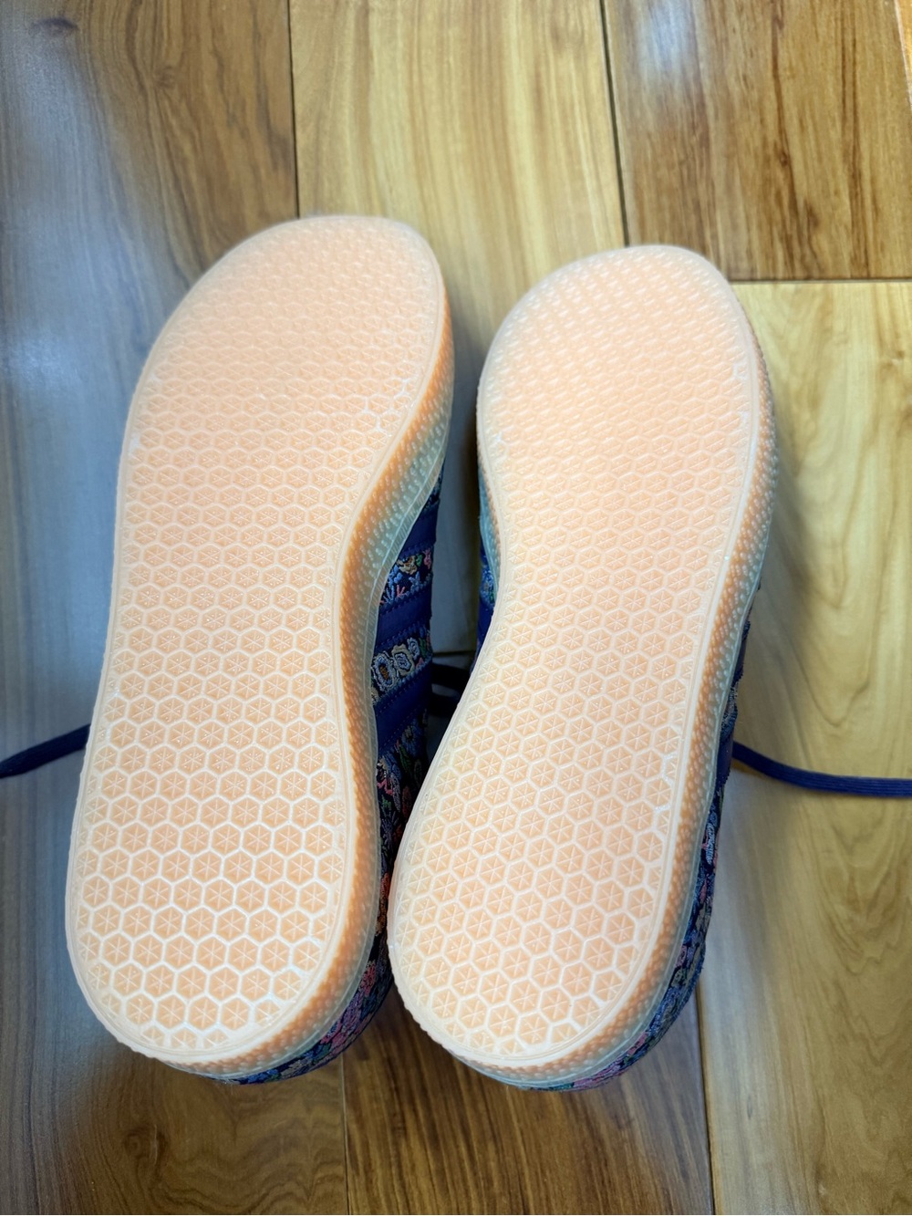 adidas Navy Floral Lace-Up Sneakers with Pastel Accents - Picture 4 of 6